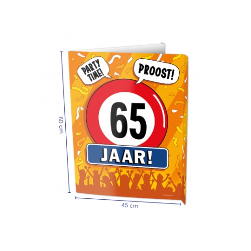 De afmeting van deze grote Window Signs zijn met 60 x 45 centimeter de perfecte decoratie aan deuren en ramen en zo is er direct te zien waar er wat te vieren valt. Ze zijn gemaakt met meerdere kroonleeftijden en diverse andere thema's.