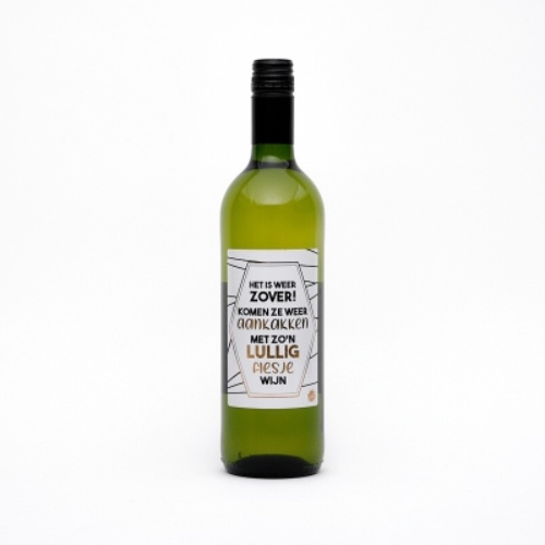 Fles wijn Wit Lullig flesje wijn