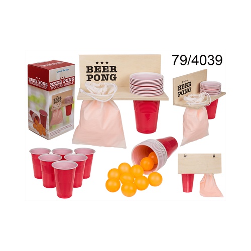 Wie kent Beer Pong niet?
Beer pong plank met 12  bekertjes en 12 balletjes.
In mooie cadeauverpakking!
