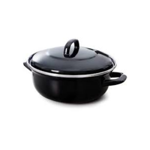 Braadpan van emaille, 28 cm uit de BK Fortalit lijn. Geschikt voor alle warmtebronnen.