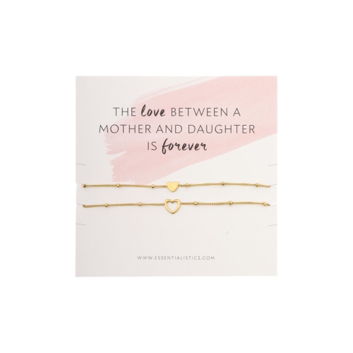 Essentialistics Bracelet Two Hearts Goud