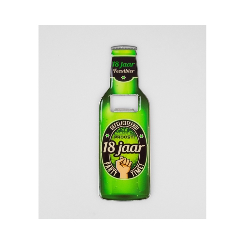 Grappige bieropeners met belangrijke kroonleeftijden of met naam of leuke tekst.
De bieropeners zijn magnetisch dus erg praktisch in gebruik!
Leuk om te geven bij speciale gelegenheden.