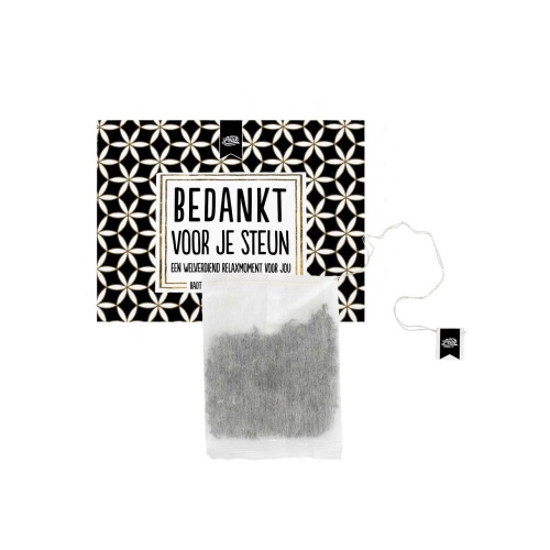 Wil je iemand bedanken die er voor je was in een moeilijke tijd, dan is deze badthee leuk om iemand mee te verrassen. Door het theezakje aan je kraan te hangen creëer je je eigen kop thee voor jezelf!