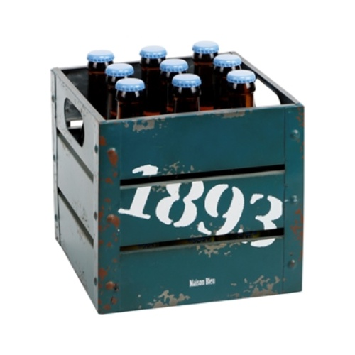 Metalen cadeaubak. Kan gevuld worden met bier, nootjes etc.