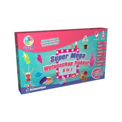 Super groot set waarmee je make-up, shampoos, parfums, kaarsen, lippenstift kunt maken. Set wordt geleverd met 2 boeken met veel leerzame informatie en tips.