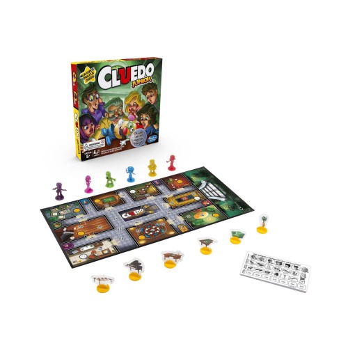 Vind uit wie de taart heeft gestolen om te winnen met het leuke Spel Cluedo Junior Nieuw Er ontbreekt een stuk taart! Vind uit wie het stuk heeft genomen, wanneer het is genomen en wat erbij is gedronken.