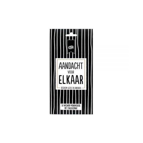 100% Leuk Mondmasker Strepen  Zwart/Wit