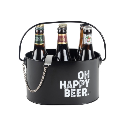 Mooie zwarte draagbak voor 6 flesjes. Perfect om te gebruiken bij relatiegeschenk. Leuk te vullen met bier, nootjes etc.
Inclusief openen.