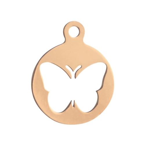 Pinkiezz charm rose de charm is 22mm groot en valt mooi voor de munt de charm is net als alle andere items voor aan de Pinkiezz muntketting gemaakt van stainless steel.