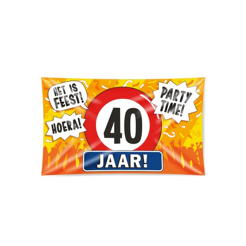 Deze geweldige gevelvlaggen met verschillende teksten zijn gemaakt van stevig polyester, zodat u er lang plezier aan kunt beleven. 
Het formaat van deze XXL gevelvlaggen is 150 x 90 centimeter.