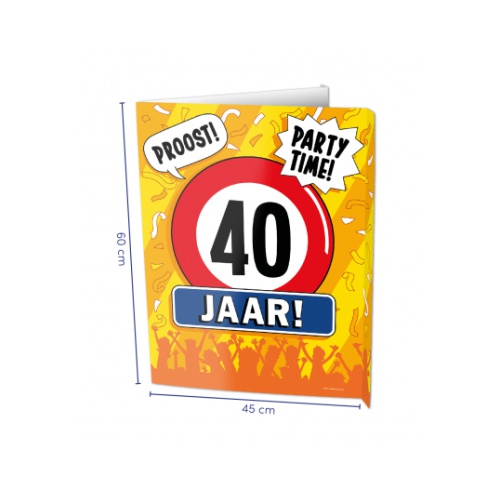 De afmeting van deze grote Window Signs zijn met 60 x 45 centimeter de perfecte decoratie aan deuren en ramen en zo is er direct te zien waar er wat te vieren valt. Ze zijn gemaakt met meerdere kroonleeftijden en diverse andere thema's.