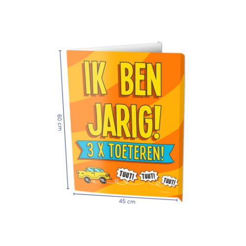De afmeting van deze grote Window Signs zijn met 60 x 45 centimeter de perfecte decoratie aan deuren en ramen en zo is er direct te zien waar er wat te vieren valt. Ze zijn gemaakt met meerdere kroonleeftijden en diverse andere thema's.