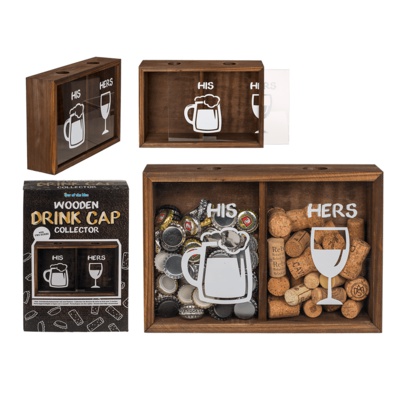 Mooi houten cadeau! Voor hem en haar. Top te combineren met de glazenset King & Queen.