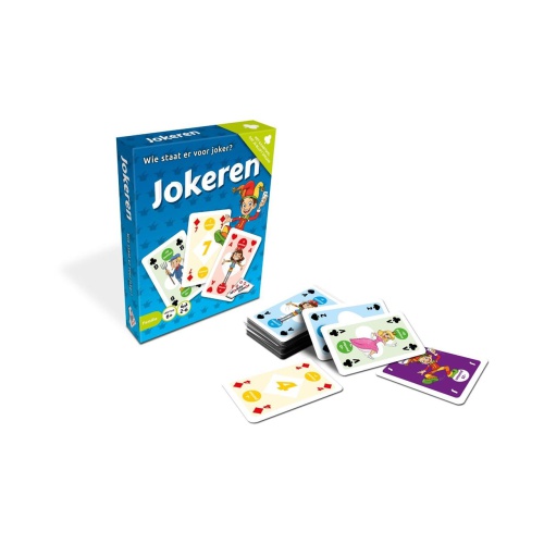 Het kaartspel Jokeren voor jong en oud! Het wereldberoemde spel is nu verkrijgbaar in een eenvoudige versie voor kinderen. Op de kaarten staat de puntentelling. Het spel komt met veel tips om het makkelijker te maken.