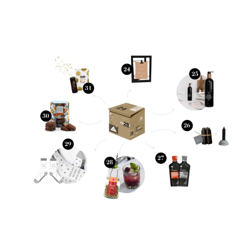 De Countdown Box is een uniek cadeauconcept met acht mooie cadeautjes. Vanaf 24 december opent de ontvanger elke dag een vakje van de box. Zo zijn er tot en met 31 december acht cadeaumomentjes die de ontvanger op een bijzonder manier verrassen.
