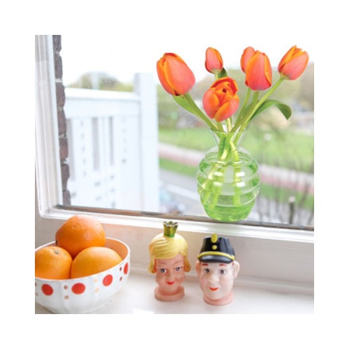 Flat Flowers Raamsticker Tulp Oranje