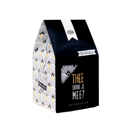 10 zakjes bosvruchten thee in een mooie kado verpakking. leuk om kado te geven met andere leuke items van 100% leuk of een theemok.