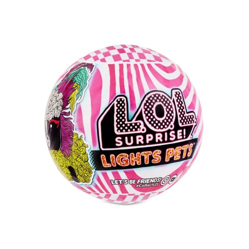 De Lol Surprise Hair Lights Pets Assorti zit vol verrassingen die kinderen kunnen uitpakken. De dierenfiguurtjes die erin zitten zijn bedekt met een extra lange vacht, die langzaamaan verwijderd kan worden om te ontdekken welk diertje het is. Er blijft we