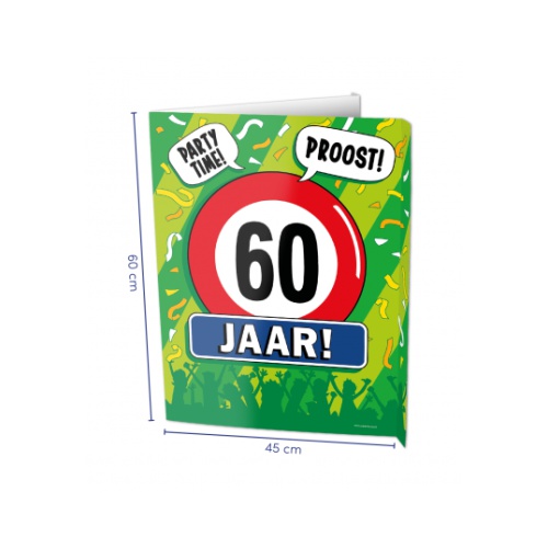 De afmeting van deze grote Window Signs zijn met 60 x 45 centimeter de perfecte decoratie aan deuren en ramen en zo is er direct te zien waar er wat te vieren valt. Ze zijn gemaakt met meerdere kroonleeftijden en diverse andere thema's.