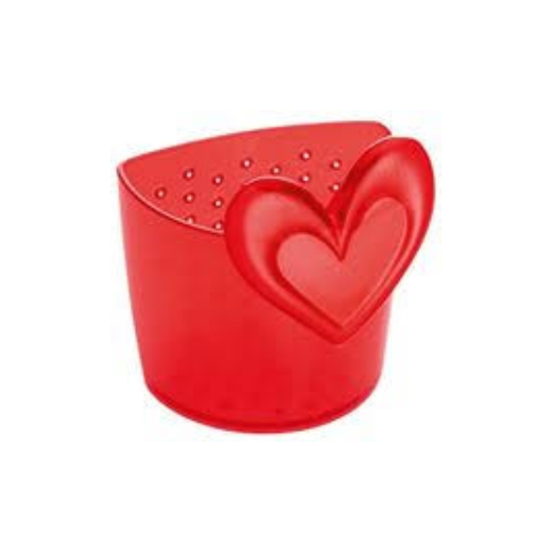 Een handige theezeef van Koziol. Rood met hart.
Aan binnenkant van mok hangen, vullen met verse thee, even laten trekken. Vervolgens kunt u de theezeef verwijderen en genieten van een heerlijk kopje verse thee!!