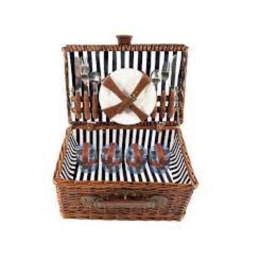 Deze gezellige picknickmand is ideaal voor een stijlvolle picknick of bijvoorbeeld als origineel kerstpakket.