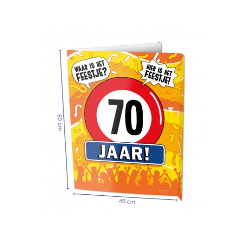 De afmeting van deze grote Window Signs zijn met 60 x 45 centimeter de perfecte decoratie aan deuren en ramen en zo is er direct te zien waar er wat te vieren valt. Ze zijn gemaakt met meerdere kroonleeftijden en diverse andere thema's.
