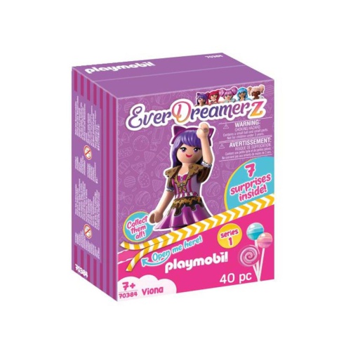 Beleef zoete avonturen met Playmobil 70384 Everdreamerz Viona Zeg hallo tegen Viona! Zij en haar vriendinnen Rosalee, Edwina, Clare en Starleen hebben grootse dromen. Op een dag vinden ze een magisch amulet, dat een portaal opent naar een ander universum: