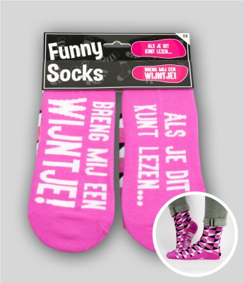 Funny Socks 08 Breng mij een wijntje