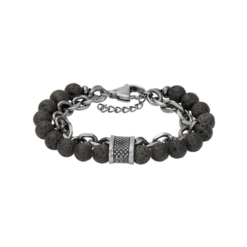 Het is al lang verleden tijd dat sieraden alleen voor vrouwen zijn. IXXXI Men is een stoere collectie die bestaat uit ringen, kettingen en armbanden speciaal voor heren. Deze stoere armband is een combinatie van edelstaal en natuurstenen.