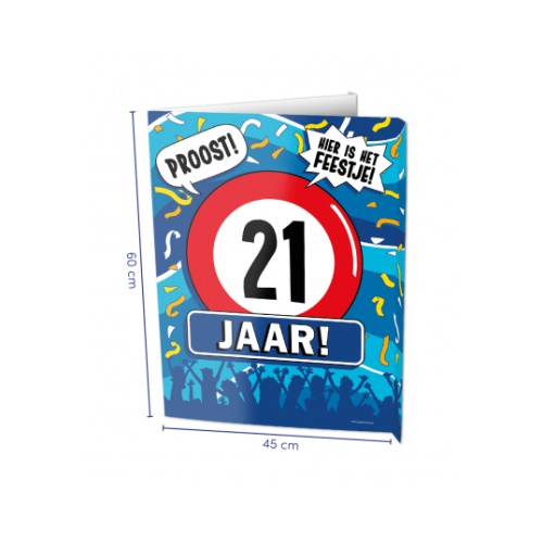 De afmeting van deze grote Window Signs zijn met 60 x 45 centimeter de perfecte decoratie aan deuren en ramen en zo is er direct te zien waar er wat te vieren valt. Ze zijn gemaakt met meerdere kroonleeftijden en diverse andere thema's.