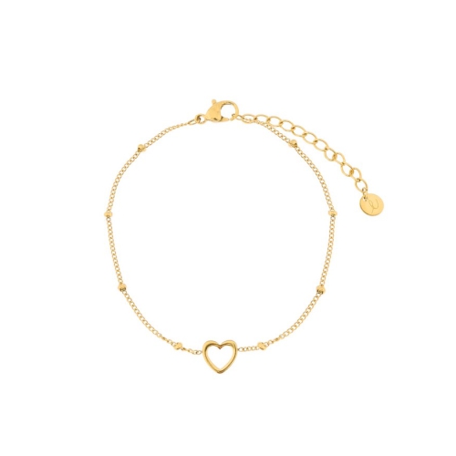 Minimalistische armband met een gesloten hart. Het is verkrijgbaar in zilver en goud en gemaakt van roestvrij staal. De hartjesarmband is verkrijgbaar in drie verschillende varianten. Deze hartjesarmbanden zijn perfect om te delen met een geliefde...