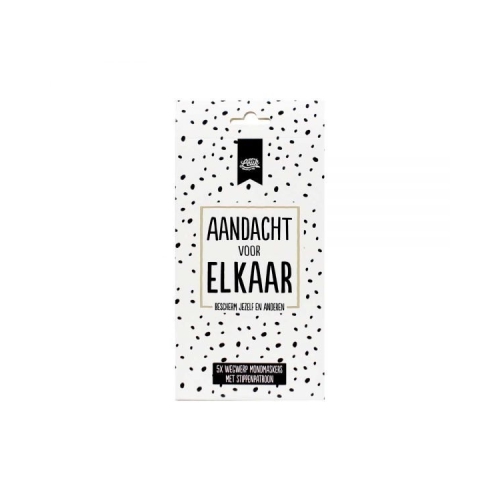 100% Leuk Mondmasker Stippen Wit/Zwart