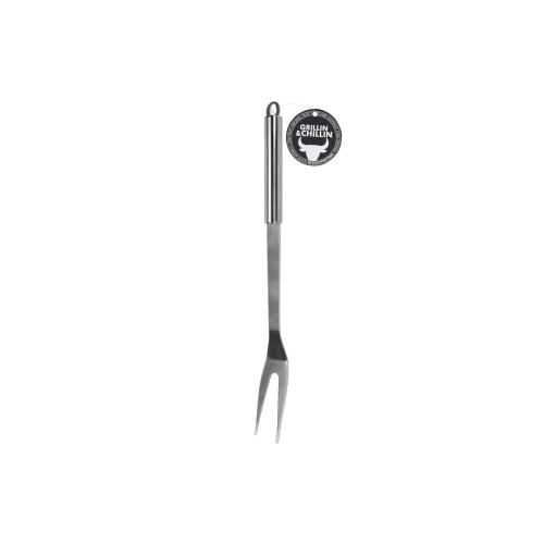 BBQ Vork 37cm RVS, afmeting 37 x 3,5 x 2.
gusta bbq