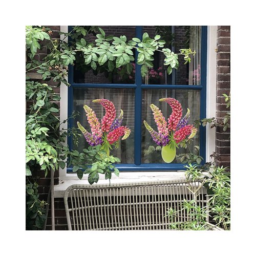 Flat Flowers Raamsticker Lupine