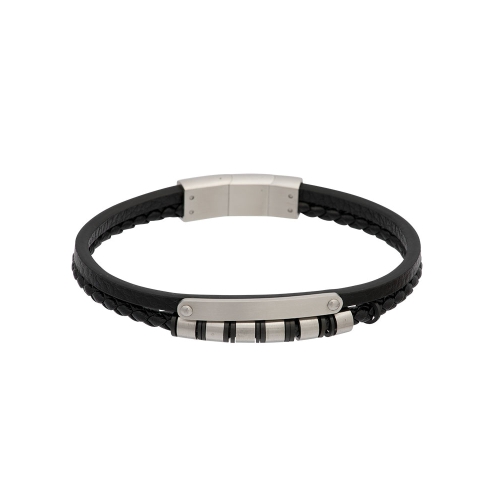 iXXXi armband uit de Men collectie met een leren band en metalen details. One size fits most bij deze armband, wat met een extra tussen-slot verleng je de armband van 20 cm naar 21 cm.